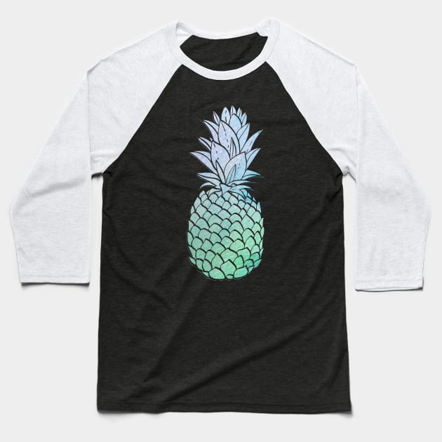 Purple And Blue Pineapple - Cute Sweet Fruit Pineapple Black Baseball T-Shirt by mangobanana